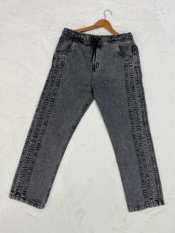 Denim Stripe Baggy Pant – Light Gray