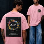 Premium Printed Oversized T-Shirt - Light Pink