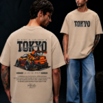 Premium Printed Oversized T-Shirt - Beige