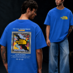 Premium Printed Oversized T-Shirt - Light Blue