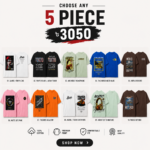Choose Any 5 Premium Printed Drop Shoulder